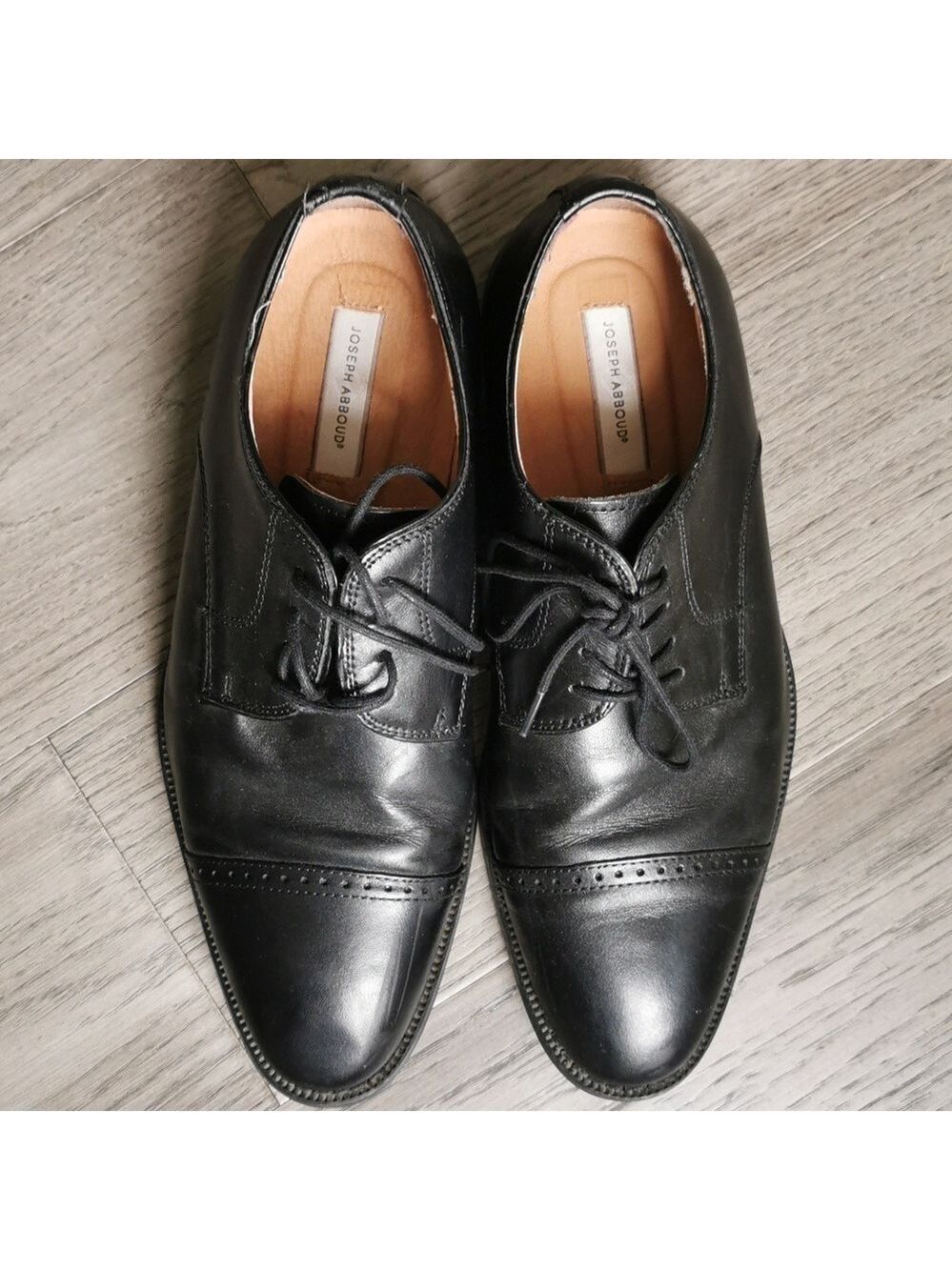 Joseph Abboud men's black leather lace up dress shoes. Size 9. EUC